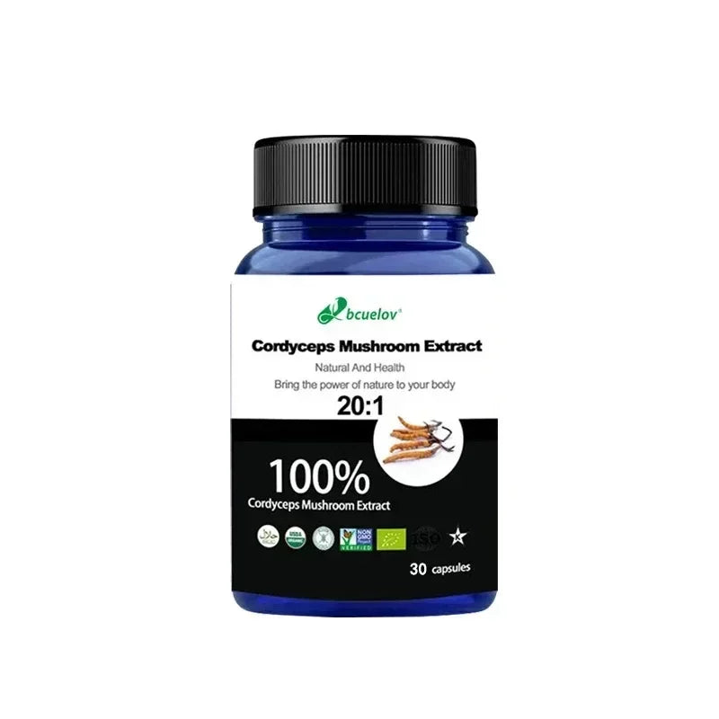 Pure Cordyceps Mushroom Extract Supplement - Improve Energy, Respiratory, Immune, Kidney Health Support, Vegetarian Capsules