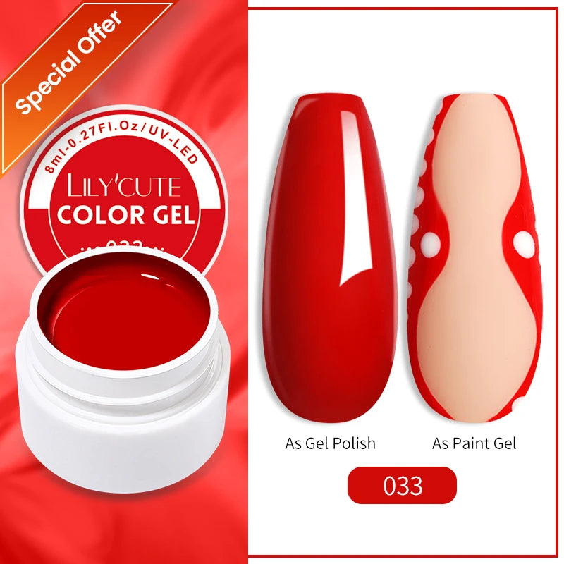 LILYCUTE 5ml Line Art Gel Nail Polish Gold Silver DIY Drawing Gel Reflective Glitter Design Semi Permanent Painting Gel Varnish