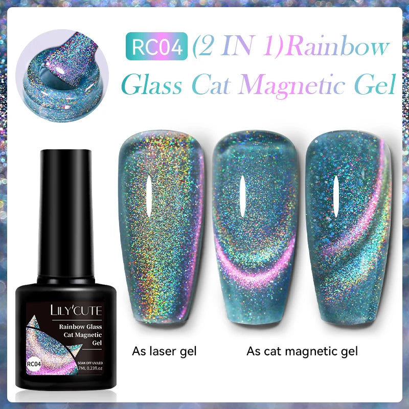 LILYCUTE 7ML Auroras Glitter Thermal Gel Nail Polish Temperature Color Changing Semi Permanent Soak Off Nail Art UV Gel Varnish