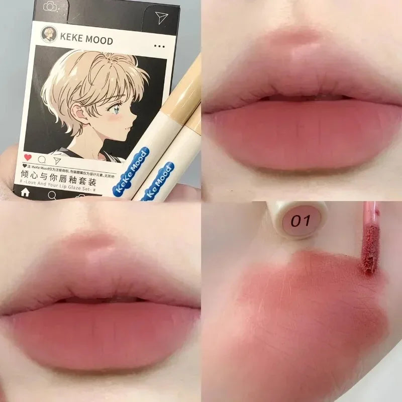 Creative Cigarette Shape Lipstick Set Waterproof Nude Red Lip Glaze 5 Color Matte Lip Gloss Velvet Lip Mud Girl Makep Cosmetics