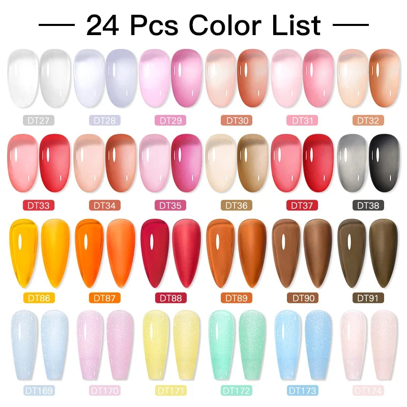 140/160pcs Colorful Gel Nail Polish Set Nail  Art Semi-permanent Varnish Soak Off Uv LED Gel Professional Manicure Set Nails Kit
