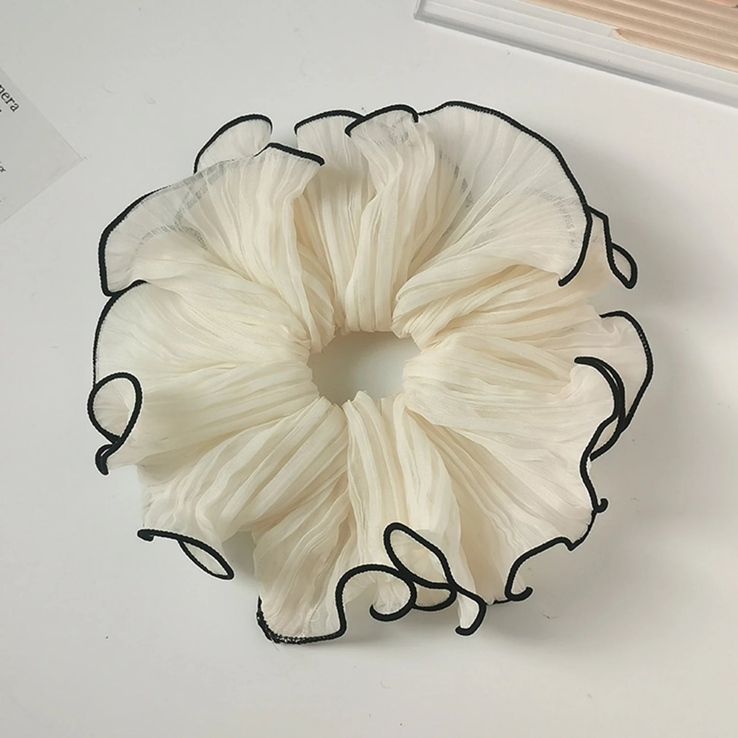Korean Fashion Big Scrunchies For Girls Pink White Hairties For Bun Hairstyle Hair Bands Hair Accessories For Women Headwear