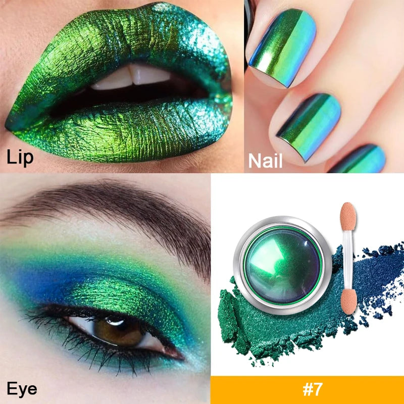 High-Pigmented MultiChrome Eyeshadow Powder MultiChrome Shifting Pigments Duochrome Chameleon Eyeshadow Infinite Chrome Powder