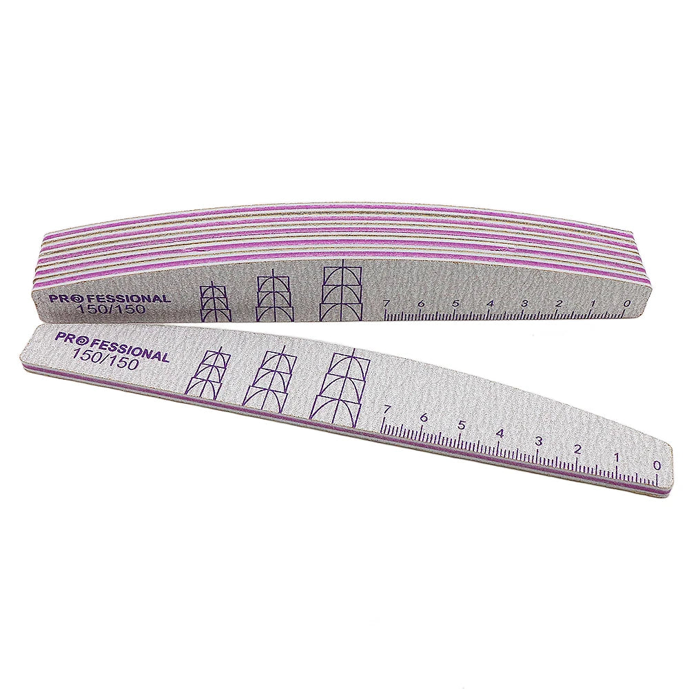 5/10 Pcs Double Sided Nail Art File Set With Scale Grey Sandpaper Nail Stylist Supplies Manicure Products Sand Nails Salon Tools