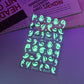 Halloween Nail Stickers - 3D Glow in Dark Cute Ghost Design Luminous Self Adhesive Nail Decals for Halloween