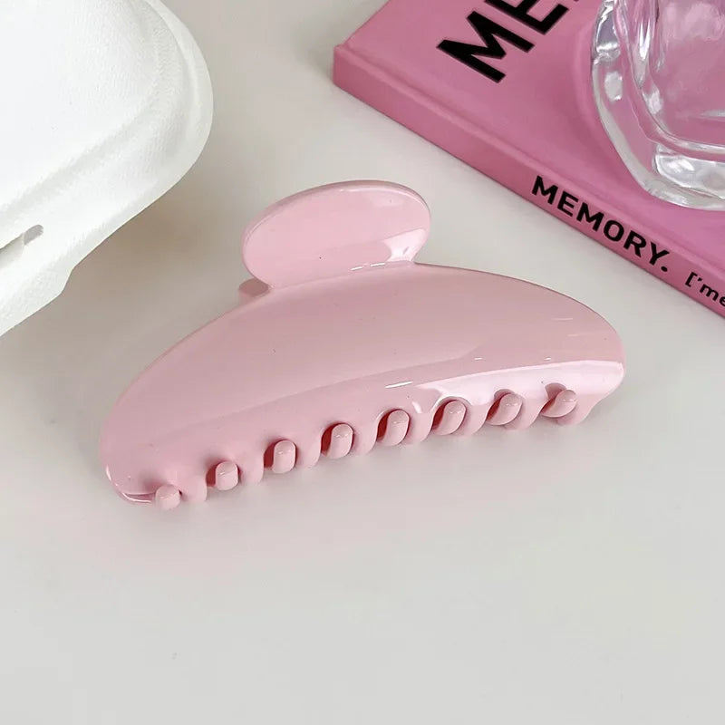 UXSL French Solid Color Temperament Semicircle Large Hair Claw Women Elegant Hair Clip Shark Clip Lady Barrette Hair Accessories