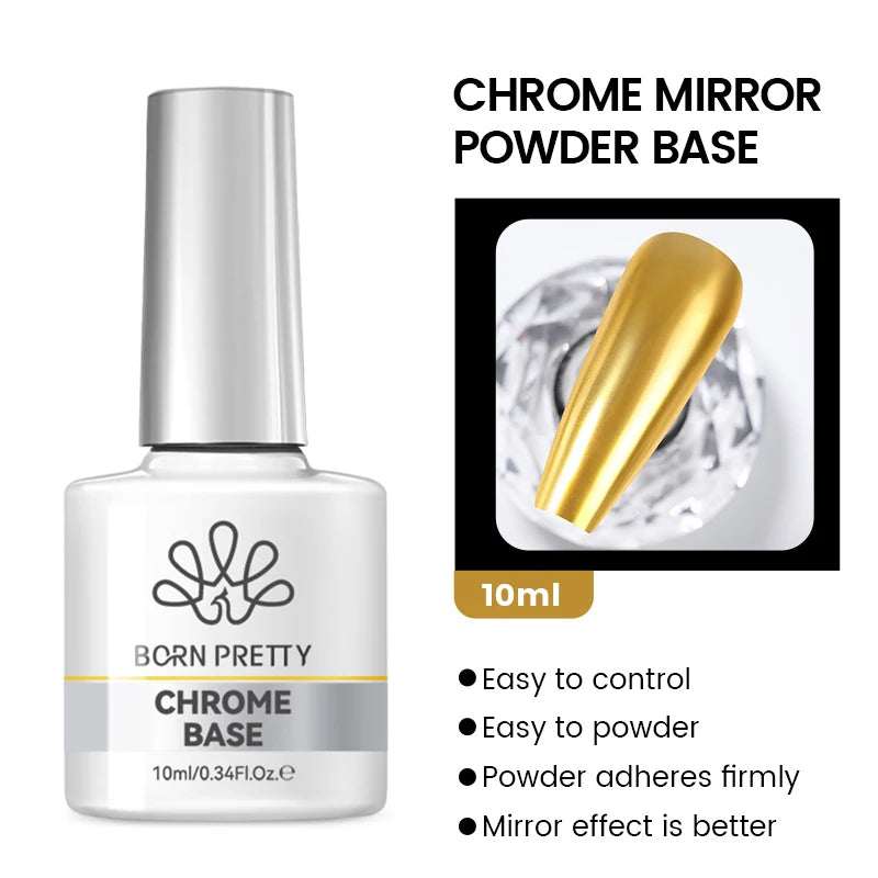 BORN PRETTY 10ml Flow Light White Cat Magnetic Gel Nail Polish Ultra Shine Soak Off UV Gel Mirror Glass Bead Gel Nail Art