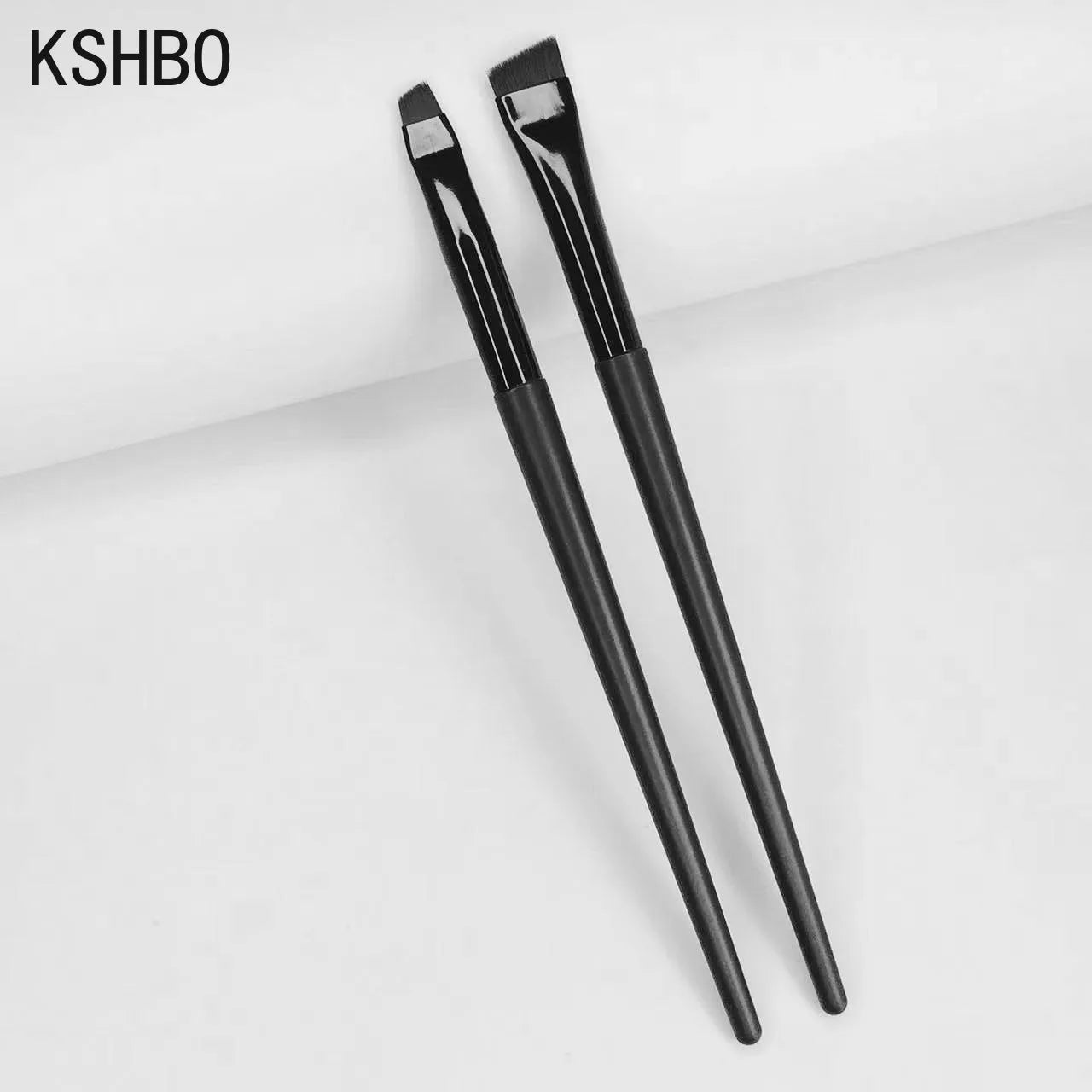 KSHBO 2pcs/set Brow Contour Brush Eyebrow Eyeliner Brush Portable Small Angled Eyebrow Liner Brush Women Makeup Cosmetic Tools