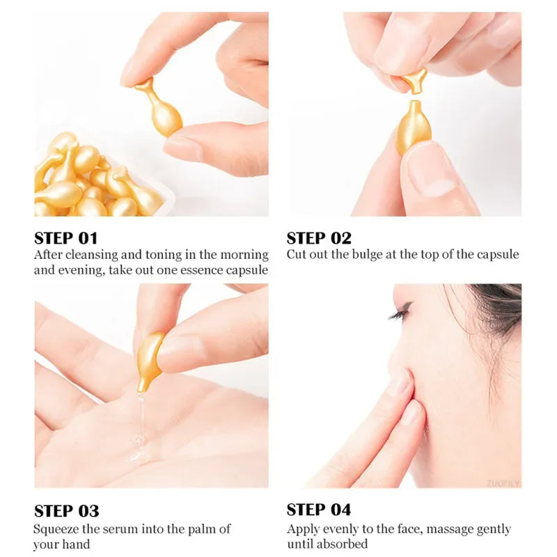 Hyaluronic Acid Capsules Serum Spot Acne Remover Whitening Face Serum Anti-Wrinkle Firming Brighten Skin Care Cosmetics