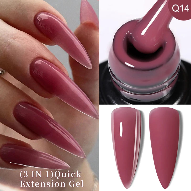 LILYCUTE 15ML Quick Extension Gel Nail Polish Nude Milk White Color Finger Prolong Acrylic Crystal Construction Hard Gel Varnish