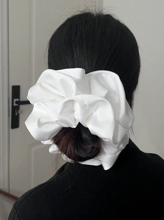 1pc Extra Large Faux Silk Fluffy, High Elasticity, Soft & Silky, Luxury Casual Comfortable Fashion Scrunchie For Women