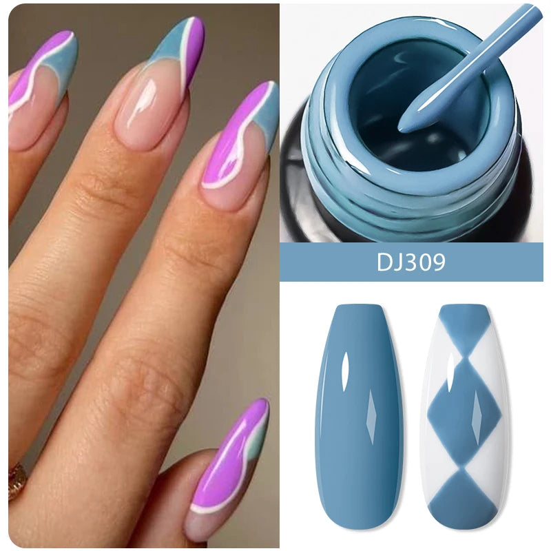 MEET ACROSS 5ml Sliver Metallic Liner Gel Nail Polish Super Bright Mirror Effect Painting Drawing Line Graffiti Stripe Nail Art