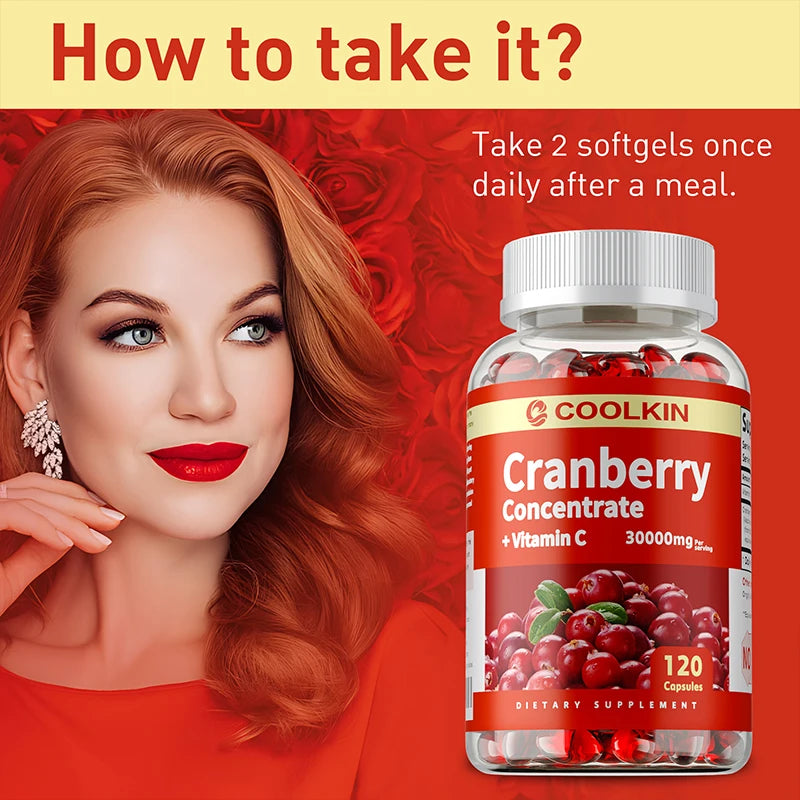 Cranberry Capsules - Beauty and Skin Care, Urinary Tract Health, Anti-aging, Eye Protection, Improve Appetite