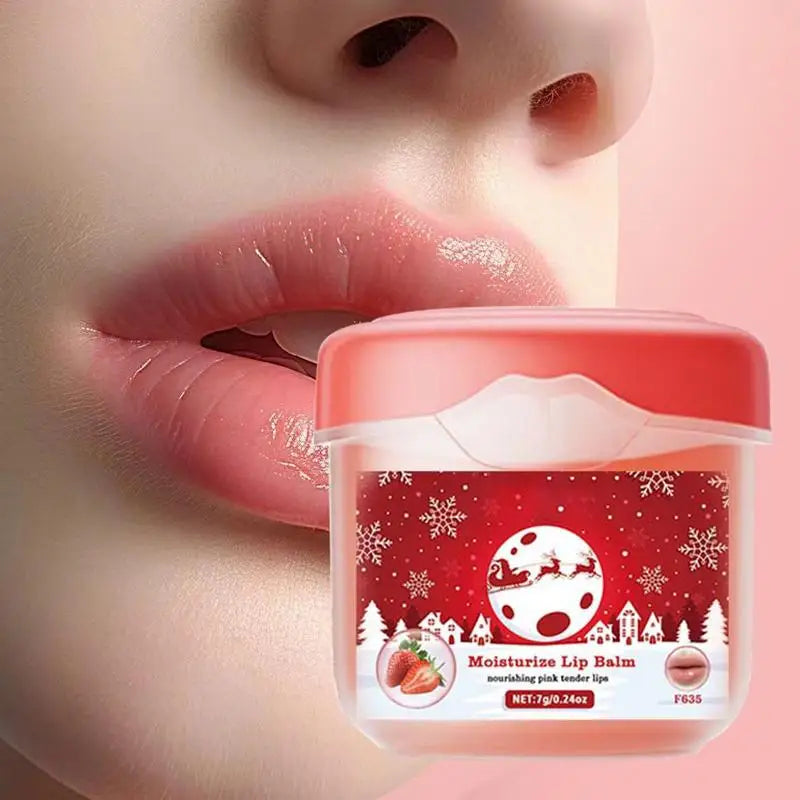 Strawberry Lip Balm Moisturizing Lip Butter Hydrating Repair Protecting Lip Care Lightly Scented Balm Christmas Lip Balm