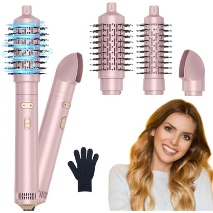 Rotating Hair Dryer Brush,3 in 1 Rotating Hot Air Brush with Detachable Brush,3 Heats and 2 Speeds Rotating Hair Dryer Brush