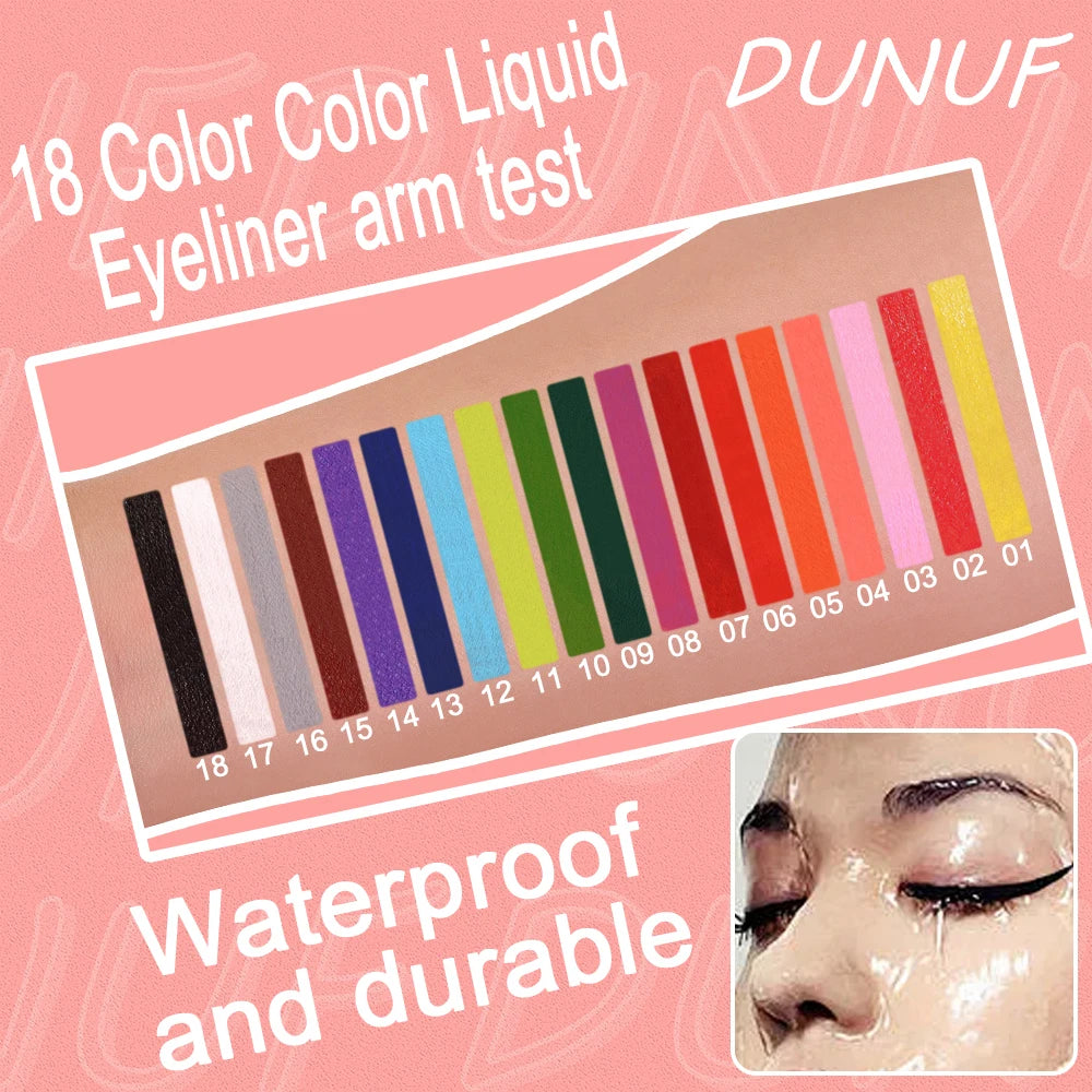 DUNUF 1 Pcs Waterproof Long-Wearing Liquid Eyeliner - Smudge-Resistant, Transfer-Proof, Perfect For Creating Dramatic Looks