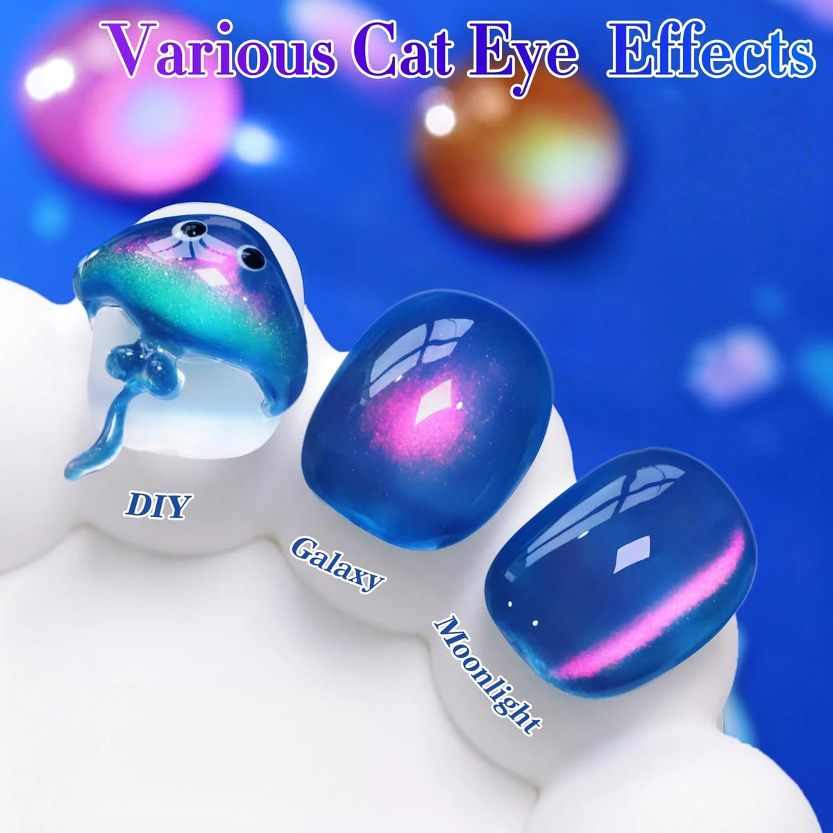 HL 15ML Jelly Glass Cat Eye Gel Polish Holographic Glitter Shimmer Translucent Sheer Color Magnetic Nail Polish for DIY at Home