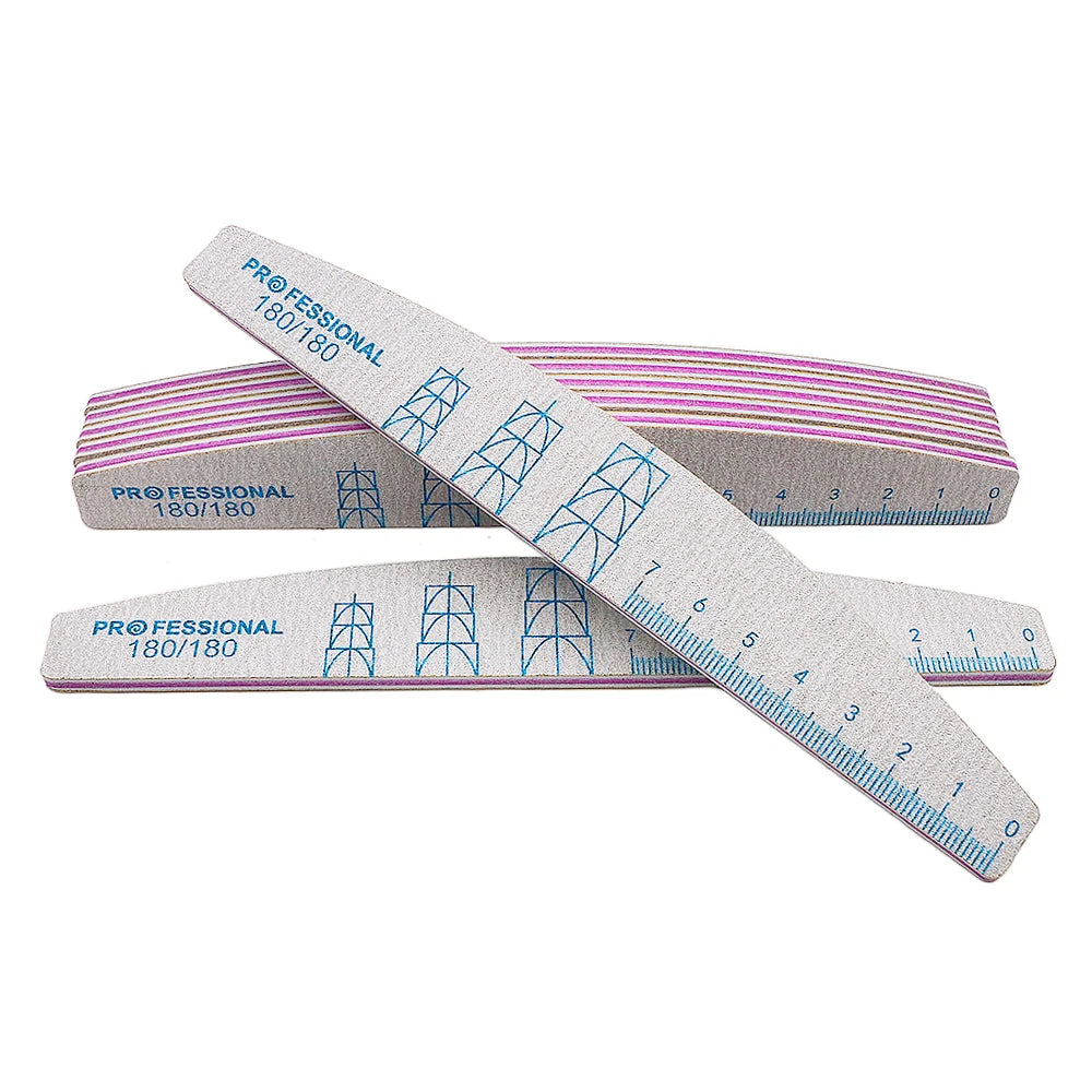 5/10 Pcs Double Sided Nail Art File Set With Scale Grey Sandpaper Nail Stylist Supplies Manicure Products Sand Nails Salon Tools