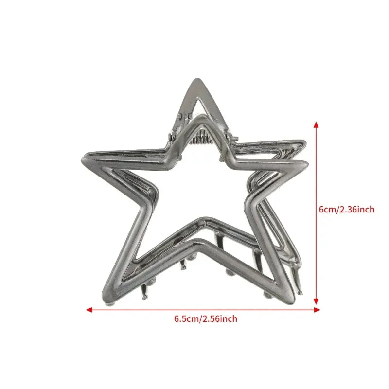Hollow Star Hair Claws Sweet Cool Charm Trend Hair Clips for Women Girls Y2k Hair Accessories Stylish Hairpins for Gifts
