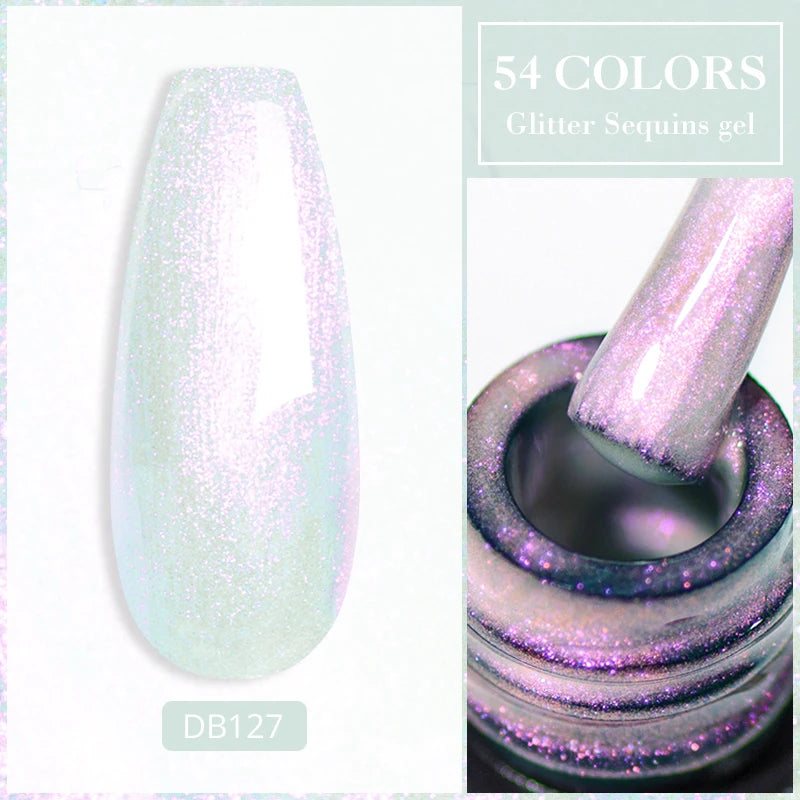 Mtssii 7ml Reflective Glitter Thermal Gel Nail Polish Color Changing Gel Semi-permanent Nail Art Varnishes Soak Off UV LED Gel