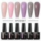 MEET ACROSS 6Pcs Gel Nail Polish Set Pink Red Green Macaron Color Manicure Kit For Nails UV Gel Nail Art Varnish Nail Supplies