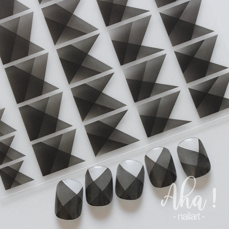Rose Flower Nail Stickers White Black Silk Ribbon Nail Decal Slider for DIY Nail Decoration 3D Aha Series Manicure Accessories