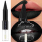 Black Matte 2 In 1  Double Head Lipstick Lip Coat Set Waterproof Coat 24HR Korean Makeup Gifts High Pigment Lip Tint Plumper