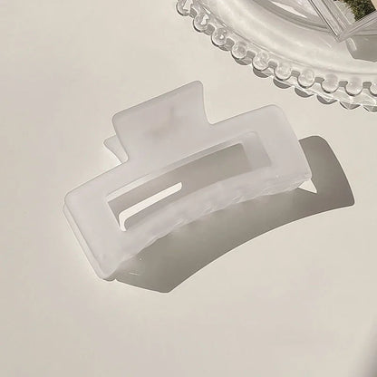 New Women Elegant Transparent Frosted Rectangle Hair Claws Lady Sweet Hair Decorate Toothed Hair Clips Fashion Hair Accessories