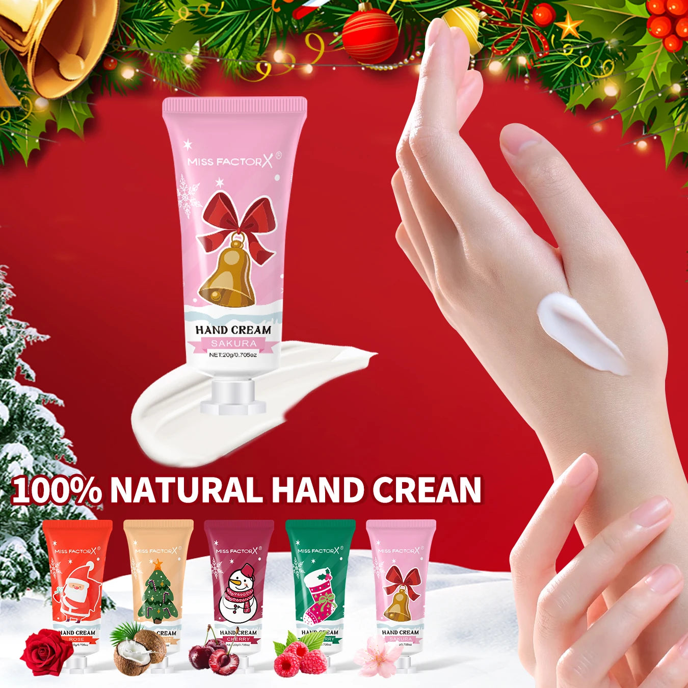 10pcs Christmas Hand Cream Gift Set Moisturizing and Moisturizing Hands, Preventing Drying and Cracking, Lasting Fragrance