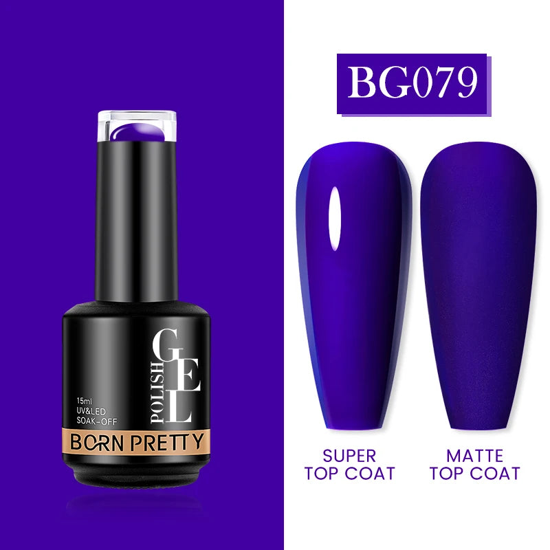 BORN PRETTY Milky Pink Rubber Base Gel Nail Polish Glitter 15ml Semi-Permanent Varnish Soak Off Self Leveling UV LED Gel