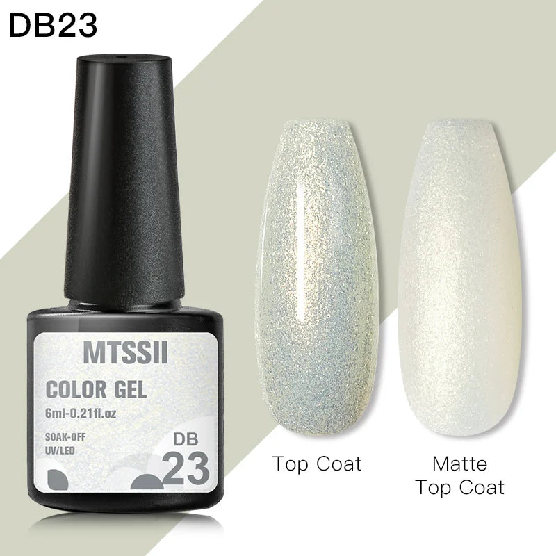 Mtssii 6ML Reflective Gel Nail Polish Shiny 14 Colors Semi-permanent UV Gel varnish Hybrid Nail Polish for Nail Art Manicure