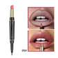 1pcs Matte Lip Liner & Lipstick, Double Ended Lip Pen Nude Makeup Tool, Long Lasting Color Rendering, Waterproof Lip Cosmetics