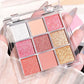 Summer 9 color eyeshadow palette: Orange brown, pink and gold, matte shimmer effect, lasting makeup, keep glitter rose Eyeshadow