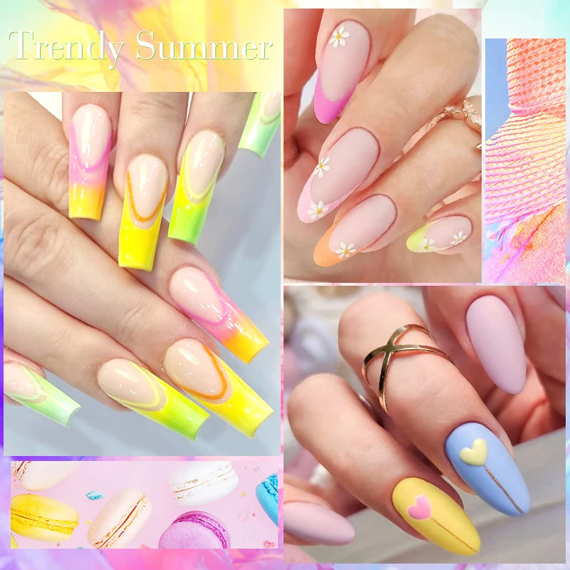 MEET ACROSS 7ml 140 Colors Glitter Gel Nail Polish Fluorescent Laser Semi Permanent Soak Off Nail Art UV Gel Varnish Manicure