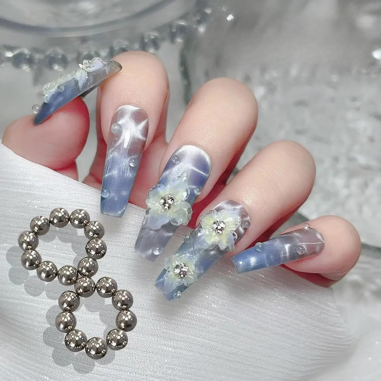 20/40Pcs Cat Eye Nail Magnet Tools Set Pattern Designs Ball Cat Eye Magnet For Nails Designs Magnet For Cat Eye Gel Nail Polish