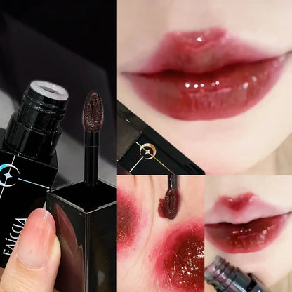 Gothic Matte Black Liquid Lipstick Moisturizer Long-Lasting Punk Blue Green Sparkling Pearl Lip Gloss Halloween Lip Glaze Makeup