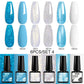 Mtssii 6PCS/Set Sparkly Nude Pink Gel Nail Polish Glitter Semi Permanent Nail Art LED UV Soak Off Gel Varnish Nail Supplies