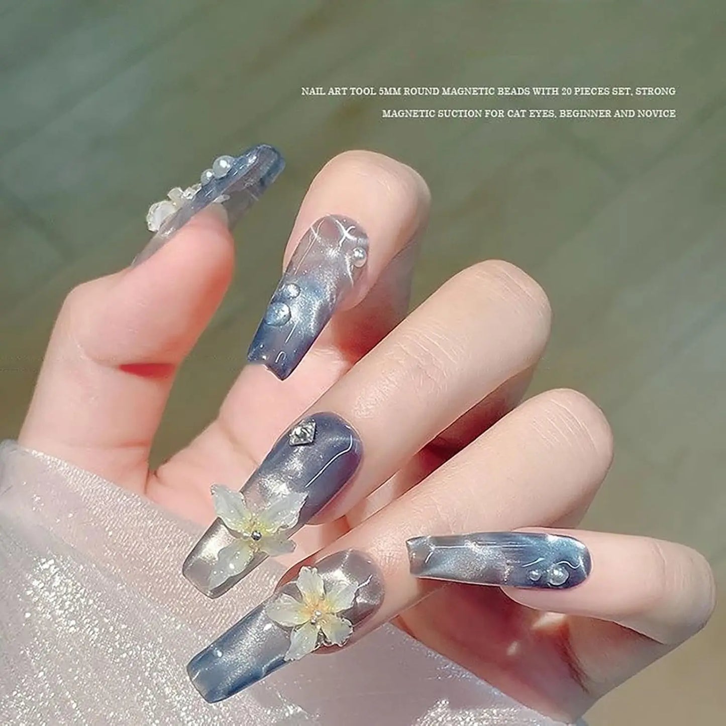 20/40Pcs Cat Eye Nail Magnet Tools Set Pattern Designs Ball Cat Eye Magnet For Nails Designs Magnet For Cat Eye Gel Nail Polish