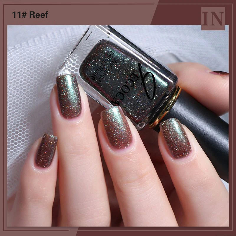 Laser Glitter Nail Polish Rainbow Nail Polish 8ml Laser Varnish Shining Glitter Nails 3-in-1 Water Based Nagel Nail Art Tools