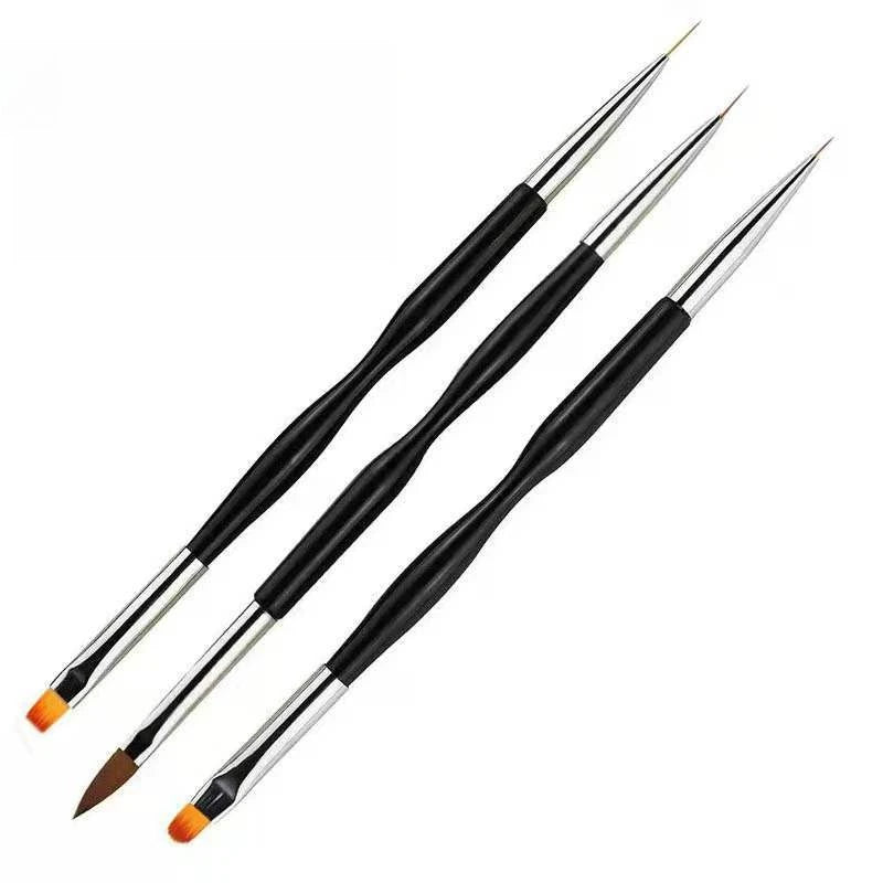 French Stripe Nail Art Liner Brush Set Tips Ultra-thin Line Drawing Pen Dual End UV Gel Painting Brushes Manicure Tools