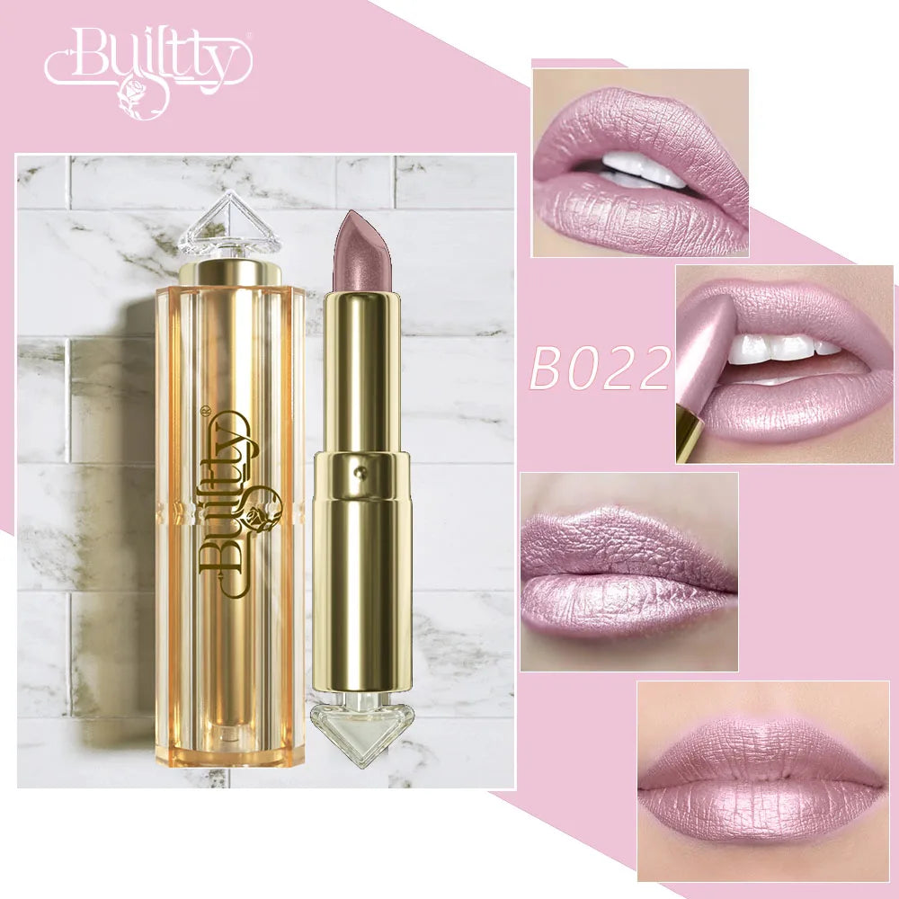 12 Colors Magic Pink Glitter Lipstick Matte Gliter Shimmer Super Finish Matte Velvet Waterproof Glitter Lipsticks