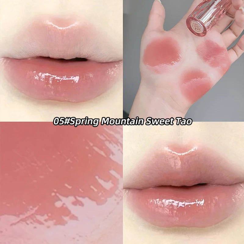 Crystal Translucent Lip Glaze – Moisturizing, Long-Lasting, Natural Red Lip Color, Easy-to-Wear Lip Gloss