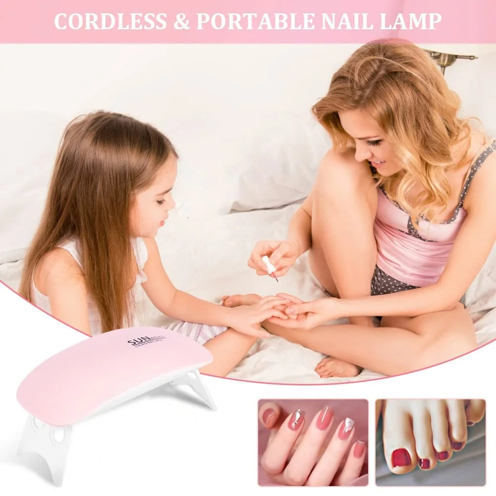 YIKOOLIN Mini Mouse Gel Nails 6W Polish Drying Lamp Portable 6 LED UV Manicure Lamp Home  USB Nail Phototherapy Machine