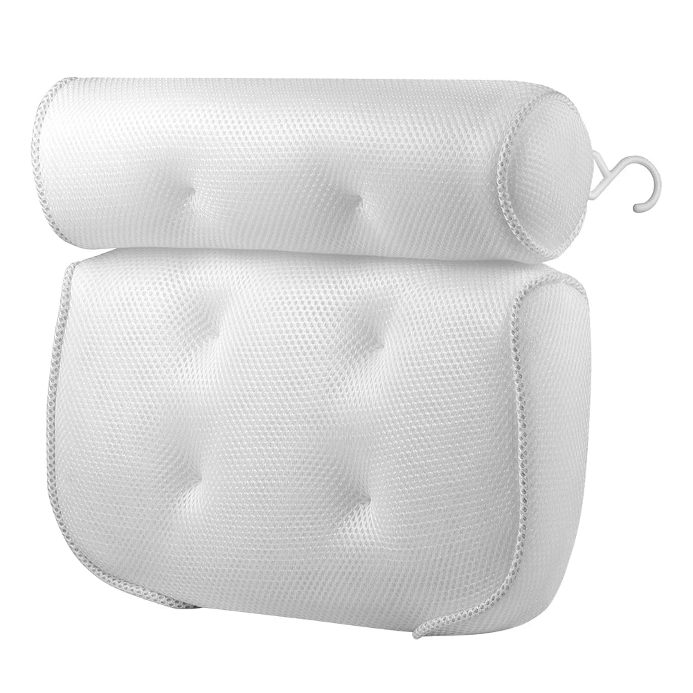 Bath Pillow for Tub Neck and Back Support 3D Air Mesh Spa Bathtub Pillows with  Suction Cup