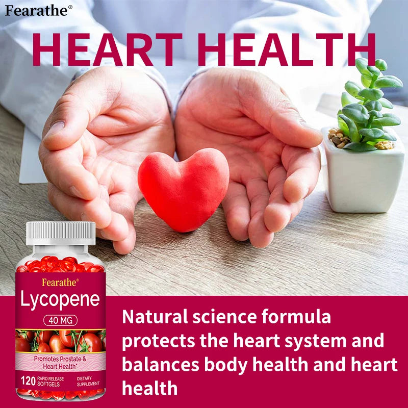 Premium Lycopene 40mg, Dietary Supplement for Prostate, Antioxidant, Heart, Skin & Immune Health, Non-GMO, 30/60/120 Softgels