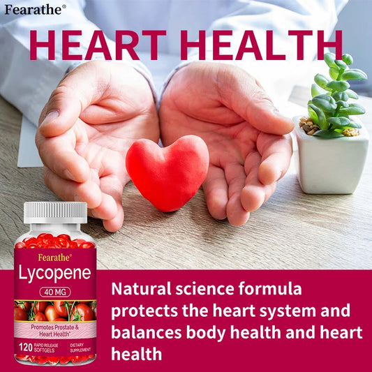 Premium Lycopene 40mg, Dietary Supplement for Prostate, Antioxidant, Heart, Skin & Immune Health, Non-GMO, 30/60/120 Softgels
