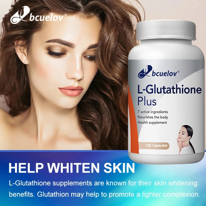 L-Glutathione Skin Brightening Supplement - Natural Antioxidant, Supports Healthy Skin, Strengthens Liver, 120 Capsules