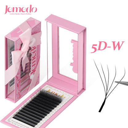 JEMEDO 5D 0.07mm Lash Extensions W-Shape Eyelash Extensions Natural Premade Volume Fans C/D/M Curl Lashes For Beauty Eye Makeup