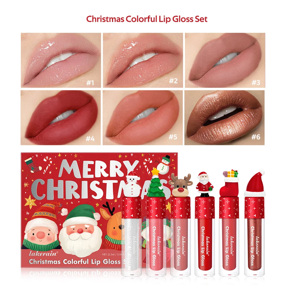 Christmas gift box Velvet Matte Lip Gloss Set 6 Pack Lip Tint Lip Stain Long Lasting Waterproof Cosmetic women's gift