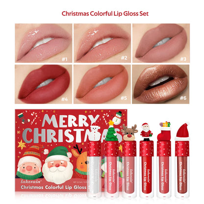 Christmas gift box Velvet Matte Lip Gloss Set 6 Pack Lip Tint Lip Stain Long Lasting Waterproof Cosmetic women's gift